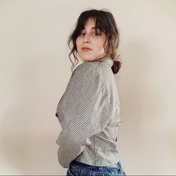 B&W Cropped Vintage Blazer - Picture 4 of 6